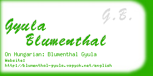 gyula blumenthal business card